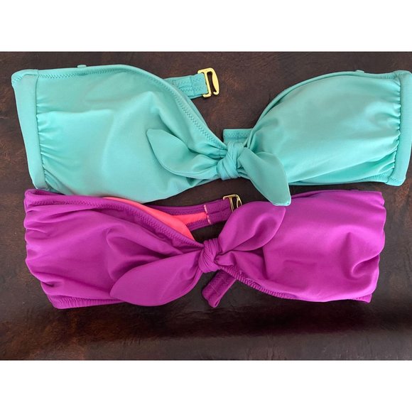 "2" VS padded strapless bikini tops Fushia and sea - Picture 1 of 4